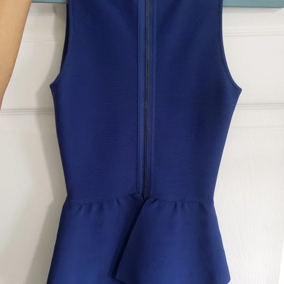 BCBGMaxAzria Blue Peplum Dress! - Picture 2 of 5